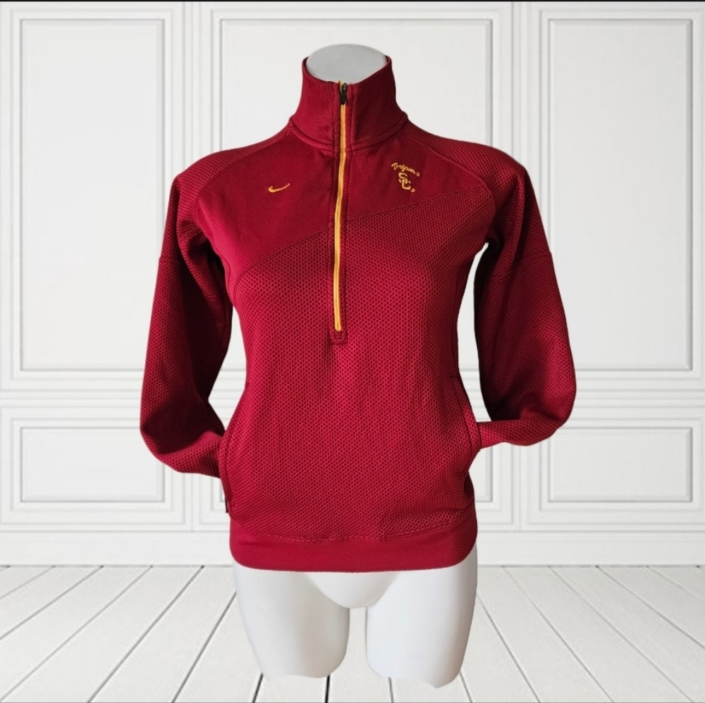 USC / NIKE Red Quarter-Zip Pullover